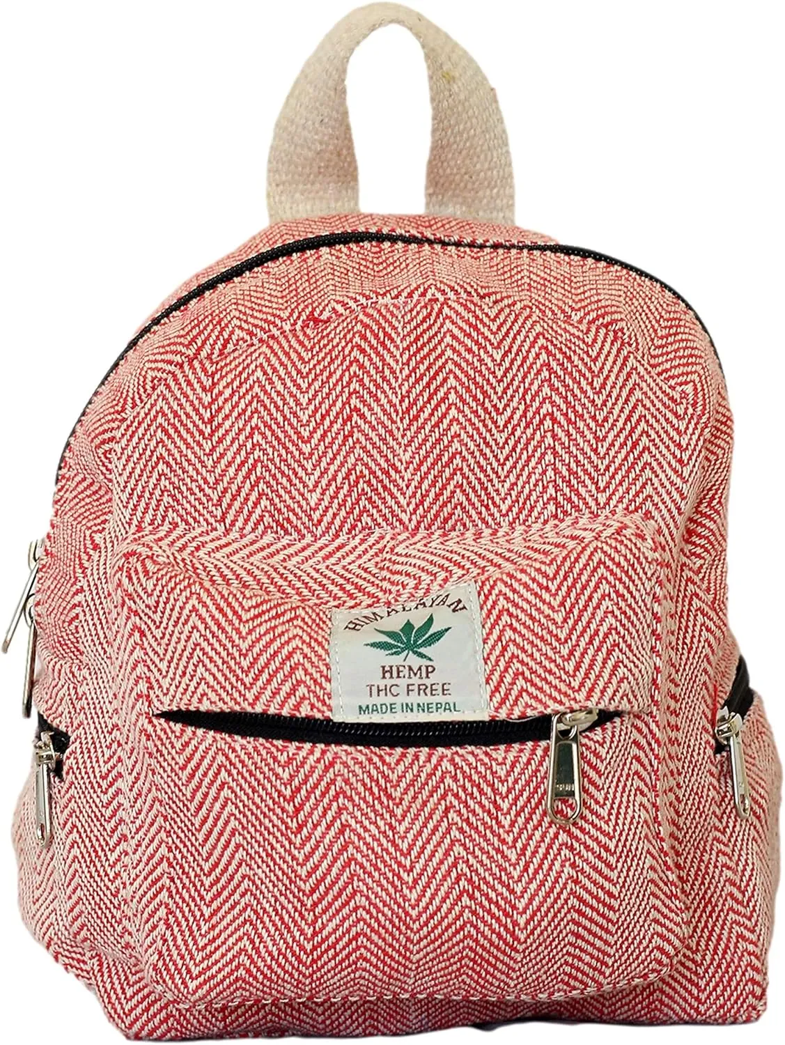 Handmade Hemp Mini Backpack For women Light Weight Washable Small Bag for everyday lives (PINK)