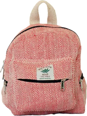 Handmade Hemp Mini Backpack For women Light Weight Washable Small Bag for everyday lives (PINK)