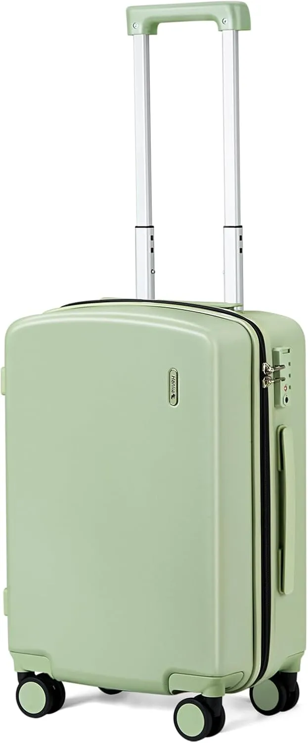 Hanke 20 Inch Carry On Luggage 22x14x9 Airline Approved Hard Shell Suitcases Light Weight Travel Luggage Tsa Luggage Rolling Suitcase Carry On Bag with Wheels(Bamboo Green)