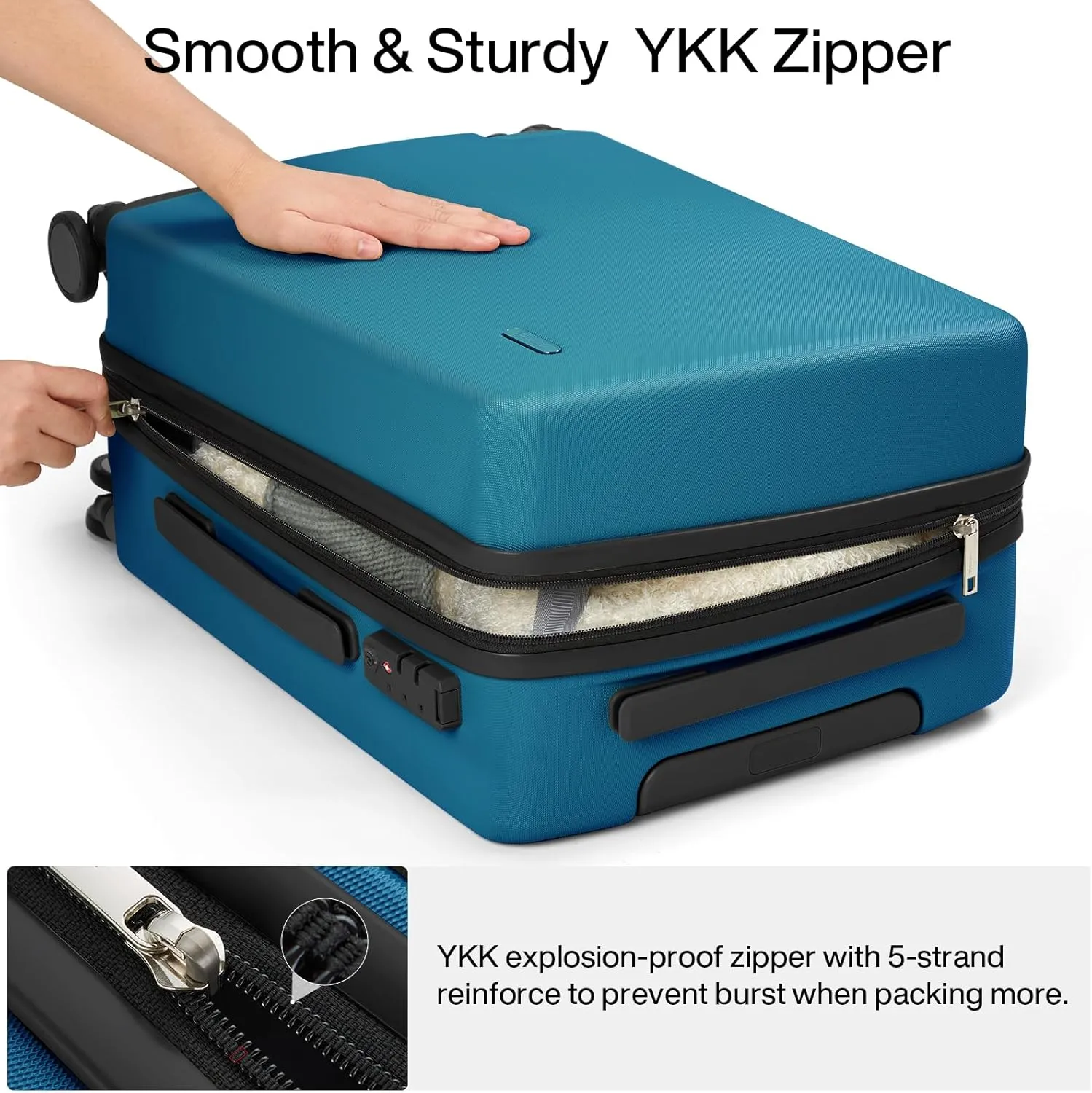 Hanke 20 Inch Carry On Luggage 22x14x9 Airline Approved Hard Shell Suitcases Light Weight Travel Luggage Tsa Luggage Rolling Suitcase Carry On Bag with Wheels(Caribbean Blue)