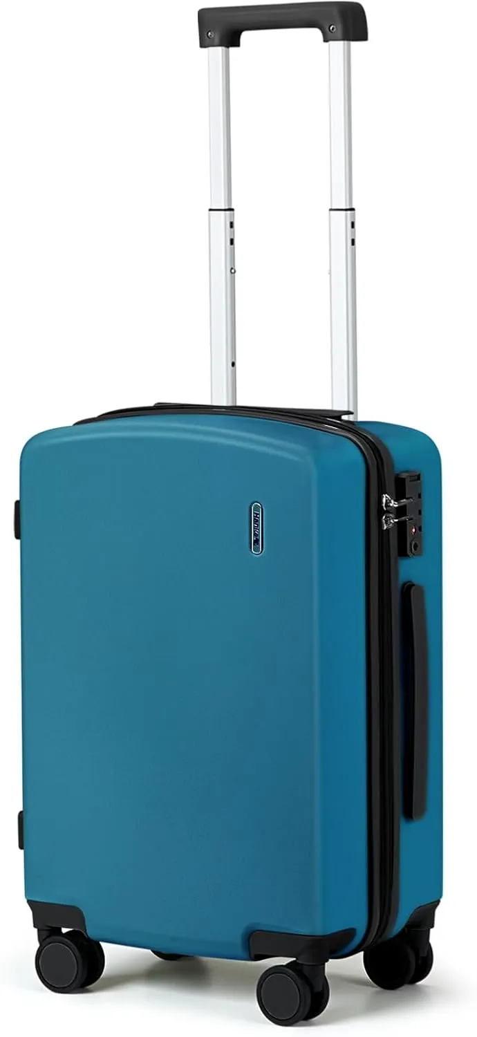 Hanke 20 Inch Carry On Luggage 22x14x9 Airline Approved Hard Shell Suitcases Light Weight Travel Luggage Tsa Luggage Rolling Suitcase Carry On Bag with Wheels(Caribbean Blue)
