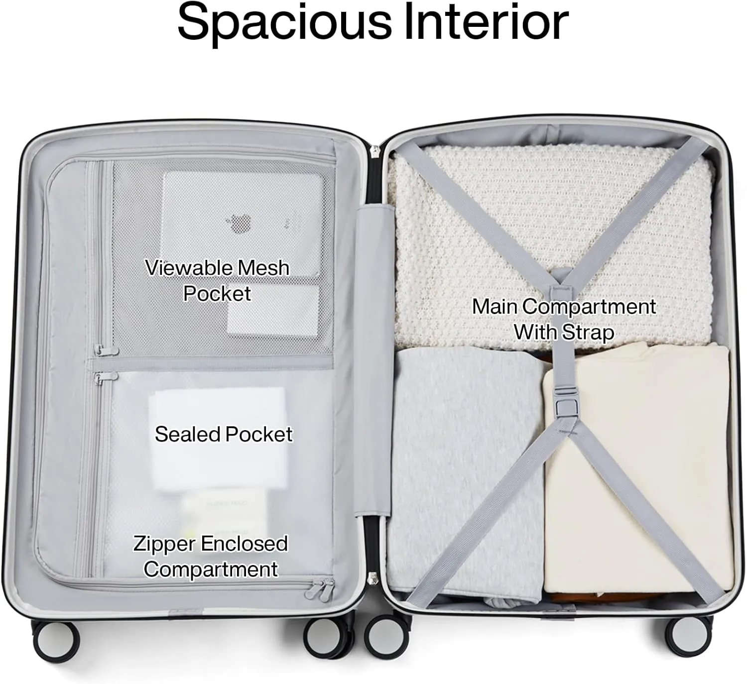 Hanke 20 Inch Carry On Luggage 22x14x9 Airline Approved Hard Shell Suitcases Light Weight Travel Luggage Tsa Luggage Rolling Suitcase Carry On Bag with Wheels(Smoke White)