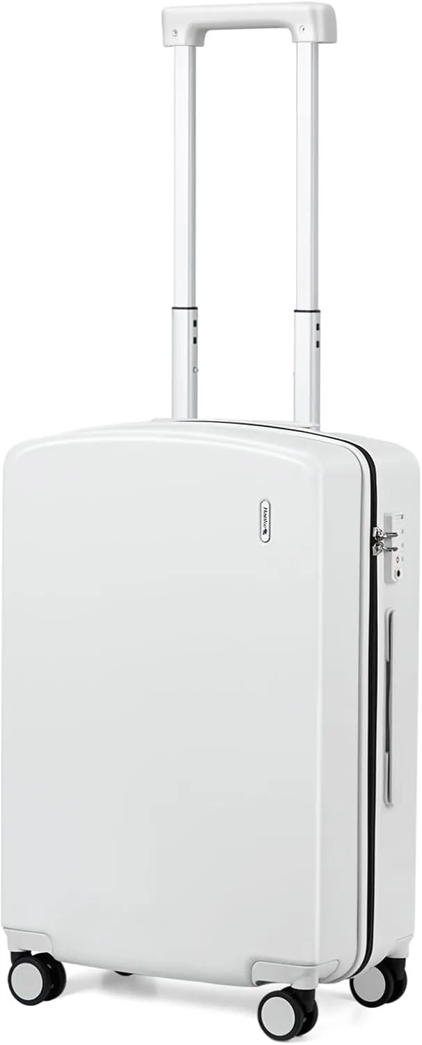 Hanke 20 Inch Carry On Luggage 22x14x9 Airline Approved Hard Shell Suitcases Light Weight Travel Luggage Tsa Luggage Rolling Suitcase Carry On Bag with Wheels(Smoke White)