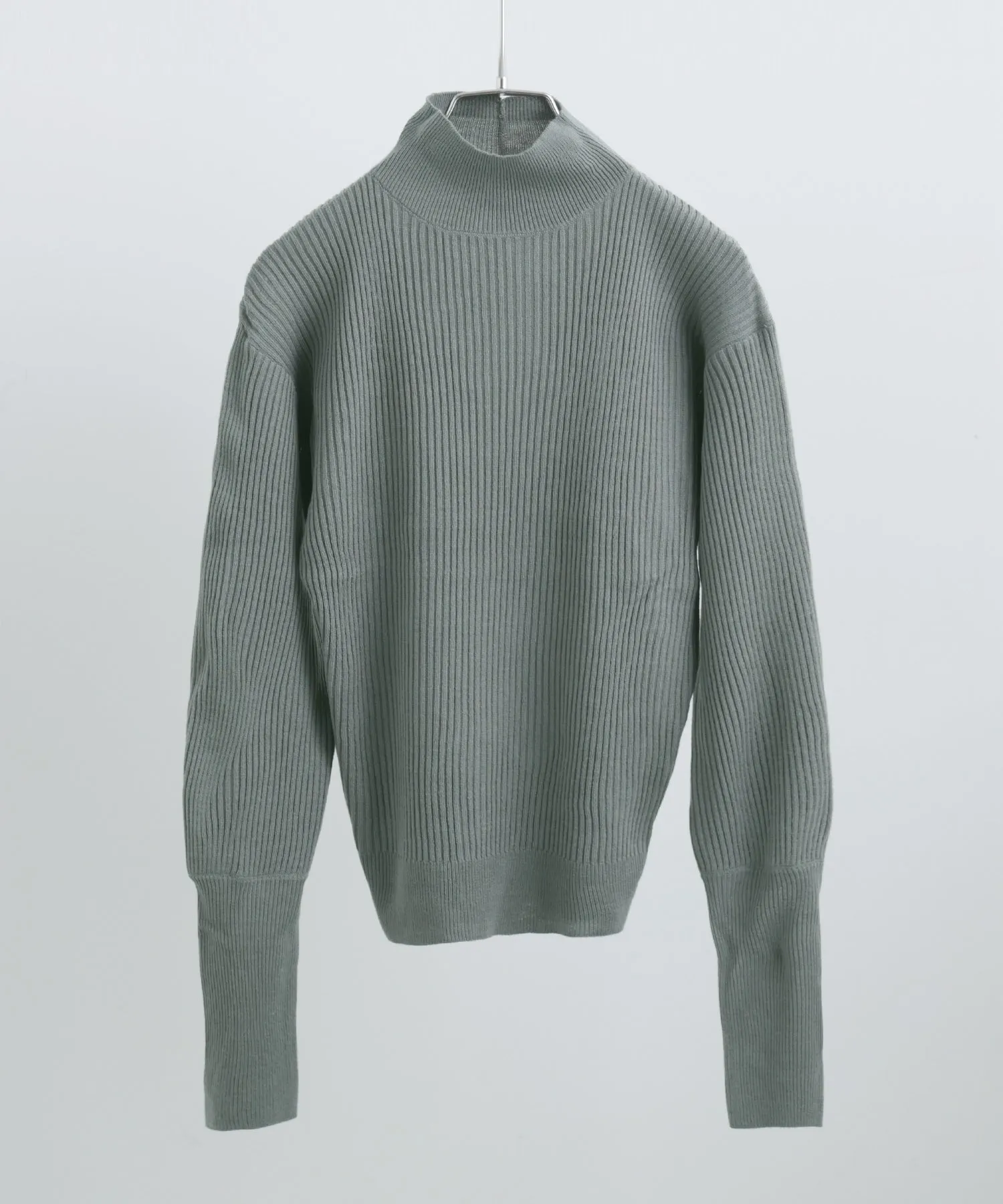 High Neck Rib Knit Pullover
