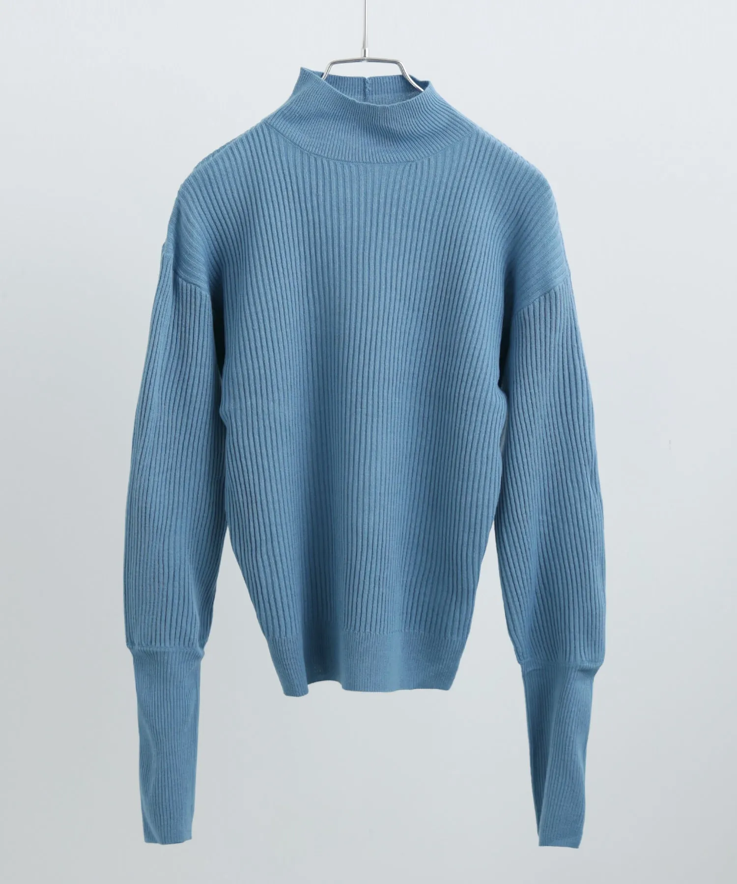 High Neck Rib Knit Pullover