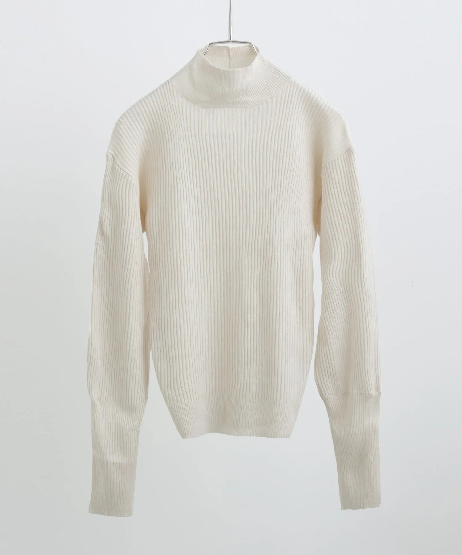 High Neck Rib Knit Pullover