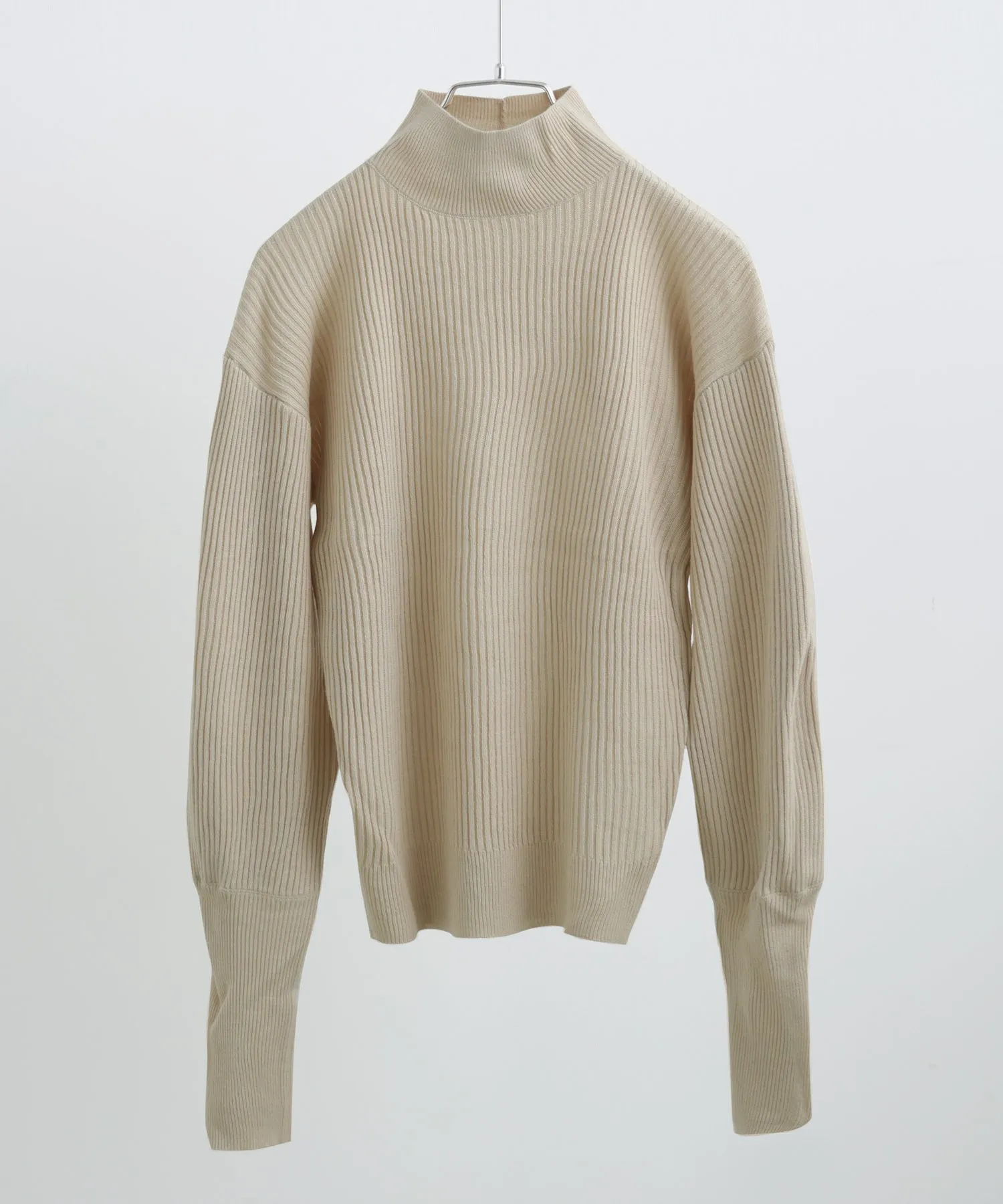 High Neck Rib Knit Pullover