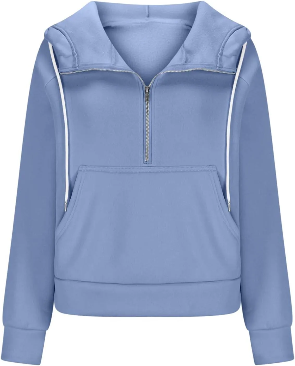 Hoodies for Women Crop Zip Up Sweatshirts Casual Loose Fit Pullover Womens Fashion Vacation Party Tops Thumb Hole