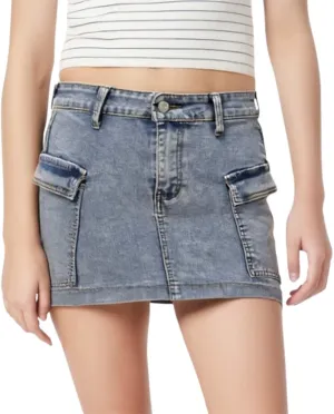 Jean Skirt for Women Juniors Vintage Hem Stretch Casual High Waisted Denim Short Skirt Cute A Line Mini Pencil