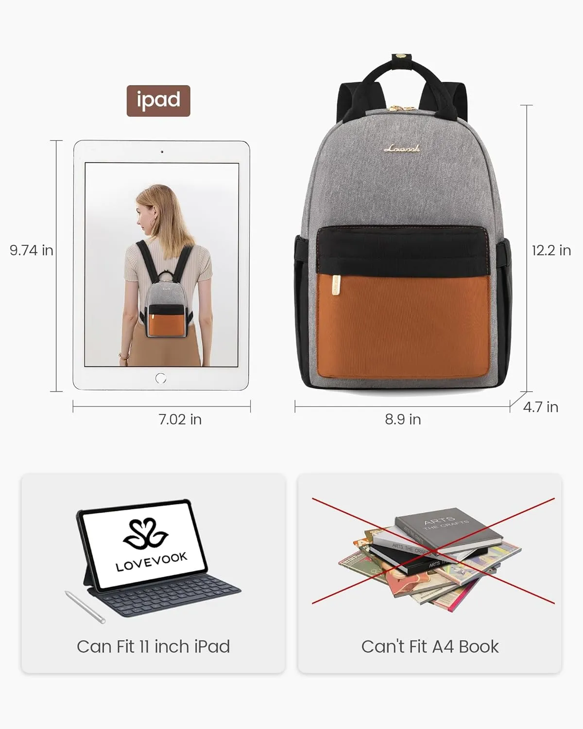 LOVEVOOK Mini Backpack Purse for Women Cute Small Backpack, Light Weight Fashion Daypack for Work Travel Daily Backpack