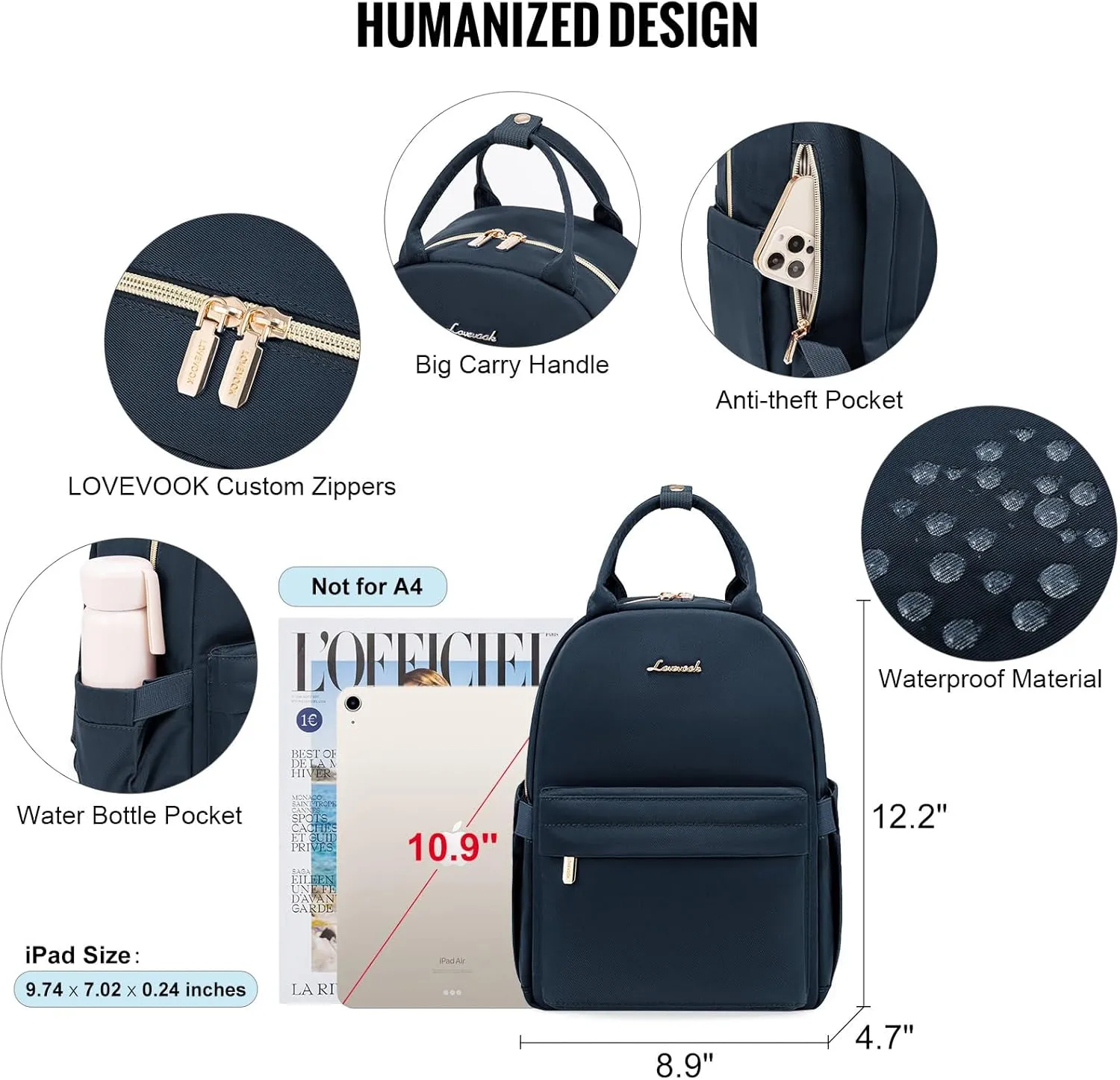 LOVEVOOK Mini Backpack Purse for Women Cute Small Backpack, Light Weight Fashion Daypack for Work Travel Daily Backpack