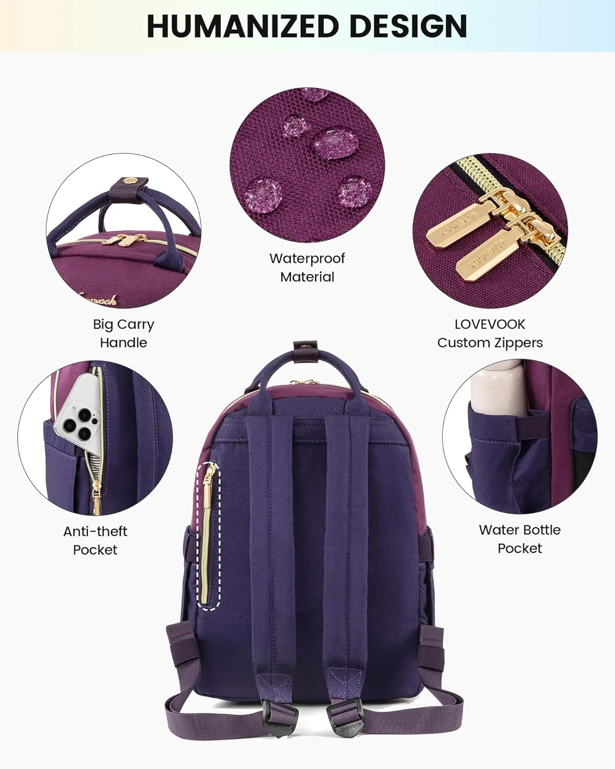 LOVEVOOK Mini Backpack Purse for Women Cute Small Backpack, Light Weight Fashion Daypack for Work Travel Daily Backpack