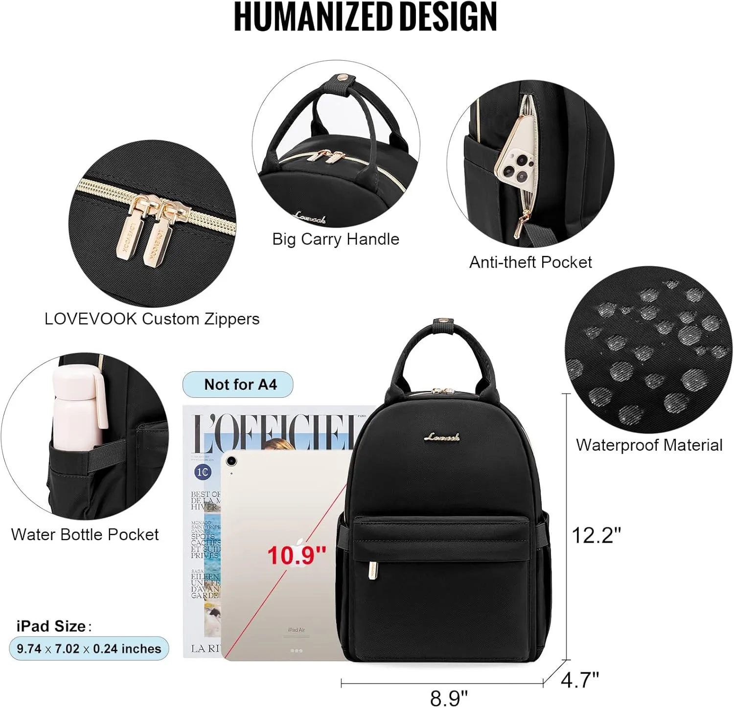 LOVEVOOK Mini Backpack Purse for Women Cute Small Backpack, Light Weight Fashion Daypack for Work Travel Daily Backpack