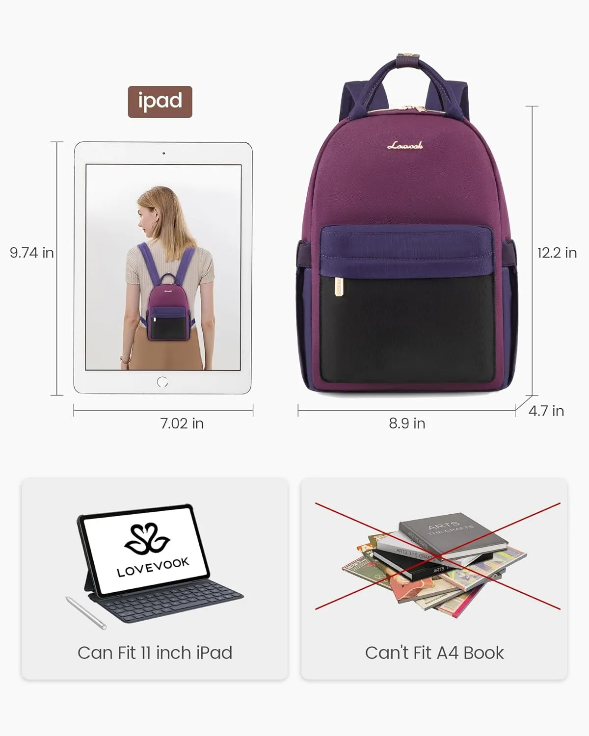 LOVEVOOK Mini Backpack Purse for Women Cute Small Backpack, Light Weight Fashion Daypack for Work Travel Daily Backpack