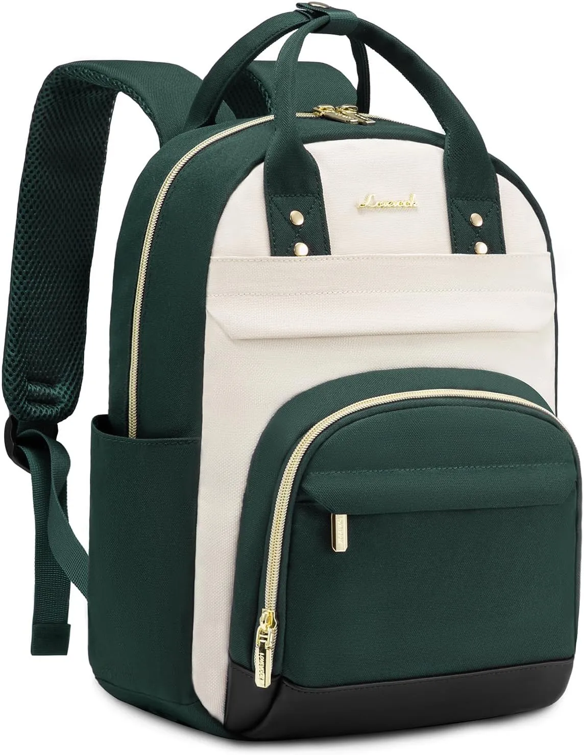 LOVEVOOK Mini Backpack Purse for Women, Small Backpack Bag, Light Weight Stylish Backpack for Daily Travel, Drak Green-Beige-Black