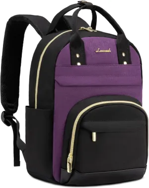 LOVEVOOK Mini Backpack Purse for Women, Small Backpack Bag, Stylish Light Weight Daily Travel Backpack, Black-Purple