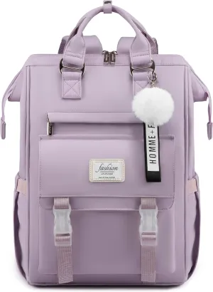 LOVEVOOK School Backpack for Student,15.6 Inch College Backpack, Light Weight Cute Bookbag for Girls, Waterproof Casual Daypack Laptop Backpack fits School Travel CasualTaro Purple