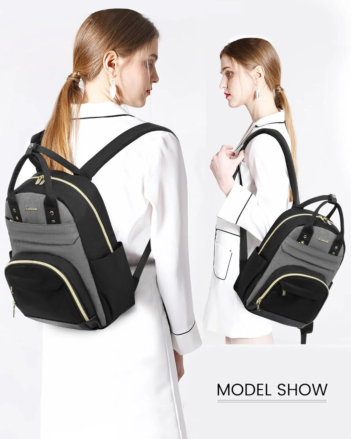 LOVEVOOK Small Backpack Purse for Women, Mini Backpack, Light Weight Cute Fashion Backpack for Work Daily Travel, Black-Grey