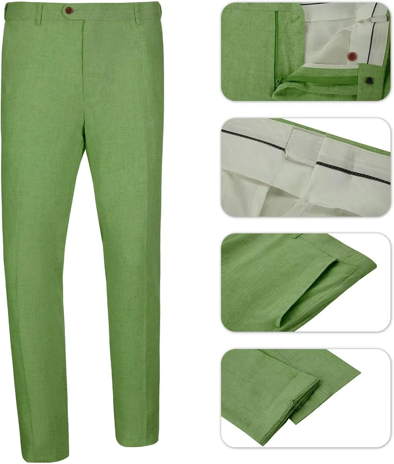 Men Suits Linen Beach Wedding Suits 3 Piece Groomsmen Attire Linen Blazer Vest Pant Prom Tuxedo
