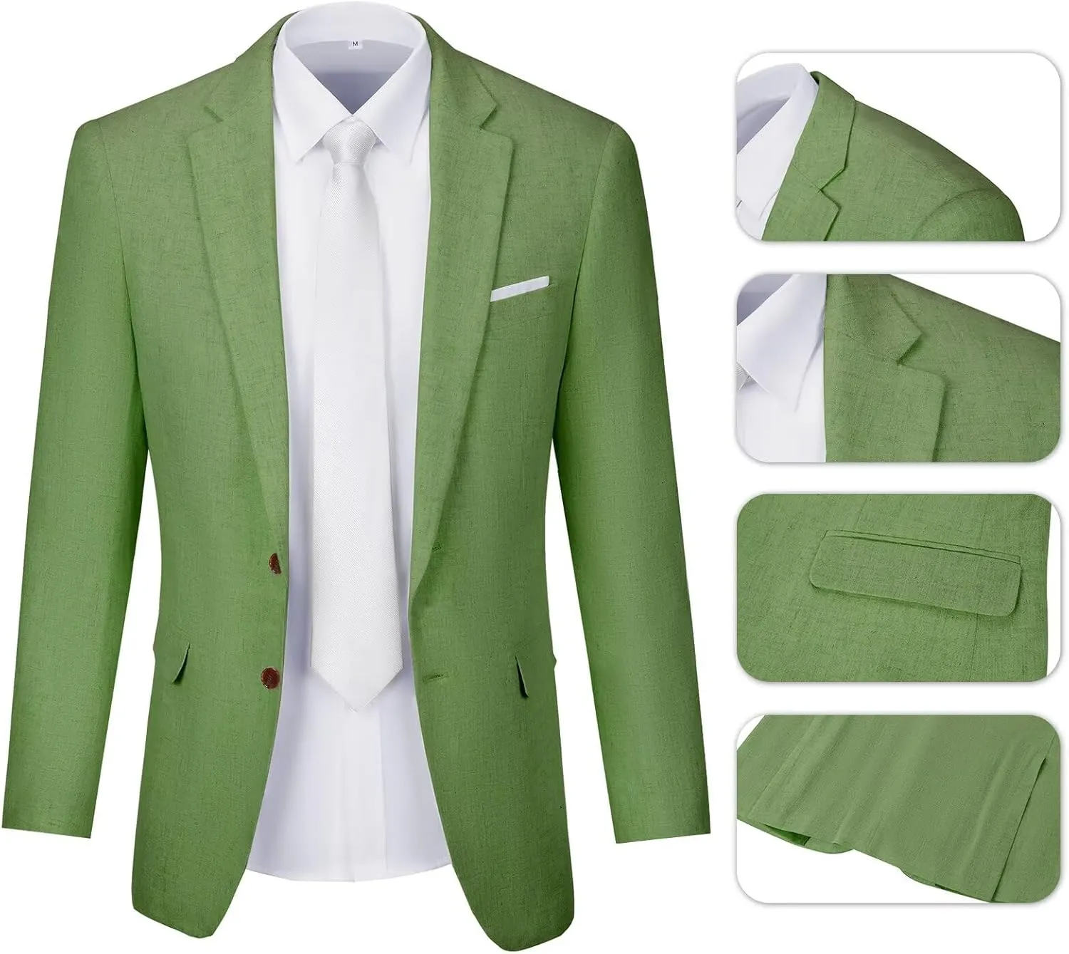 Men Suits Linen Beach Wedding Suits 3 Piece Groomsmen Attire Linen Blazer Vest Pant Prom Tuxedo