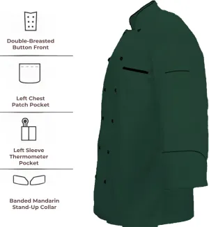 Men's Multi Color Chef Jacket/Light Weight Chef Coat With Contrast Black Piping(Size,S-5XL)