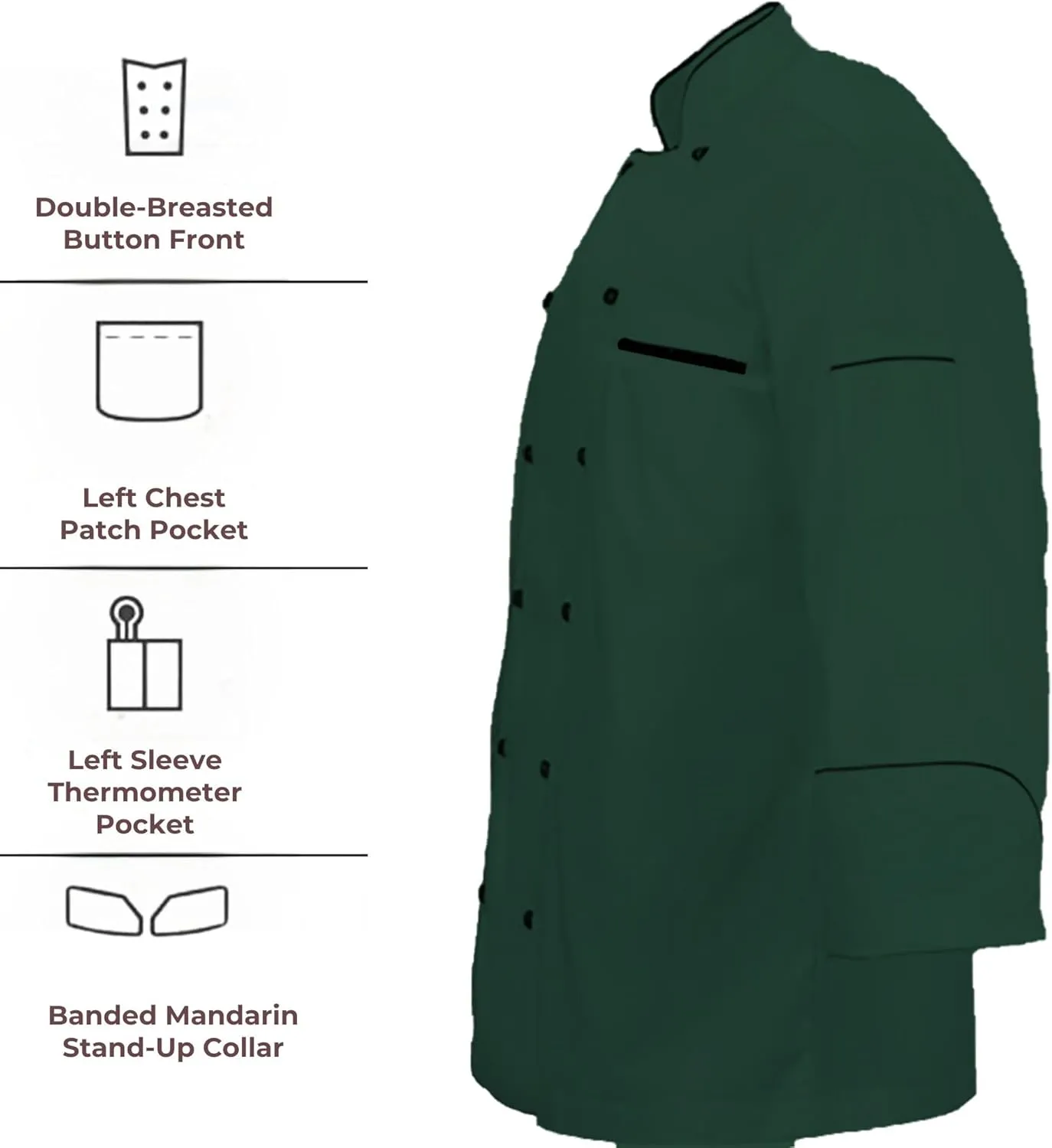 Men's Multi Color Chef Jacket/Light Weight Chef Coat With Contrast Black Piping(Size,S-5XL)