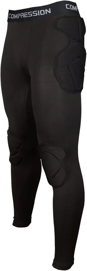 Mens Padded Compression Pants Football Girdles Athletic Leggings for Soccer Basketball Paintball Hockey