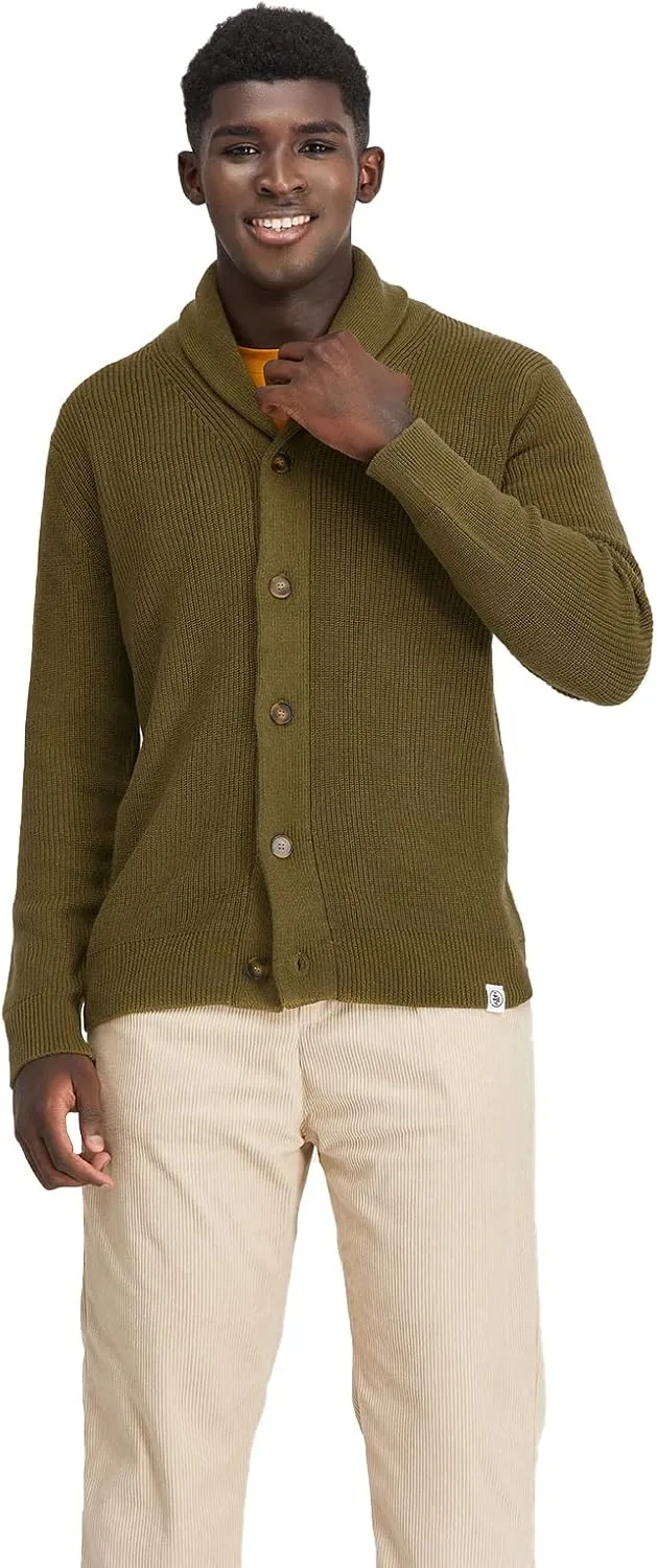 Men's Polyana Cashmere Waffle Cardigan Jacket Ribbed Knit with Long Sleeve