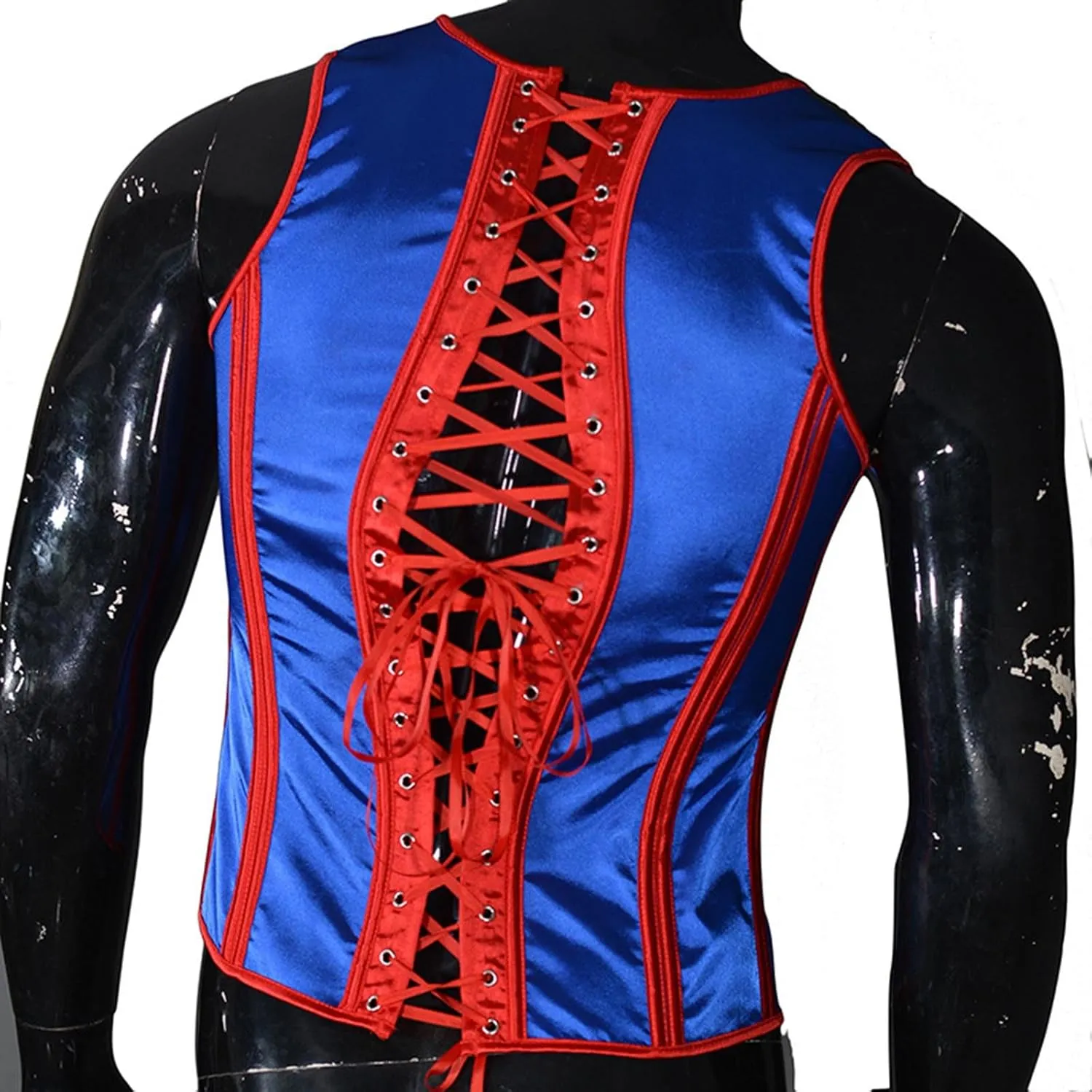 Mens Vintage Shapewear Tank Top Waist Binding Muscle Shirt Men Sleeveless Lace Up Undershirt Workout Gym Clothes XS-3XL
