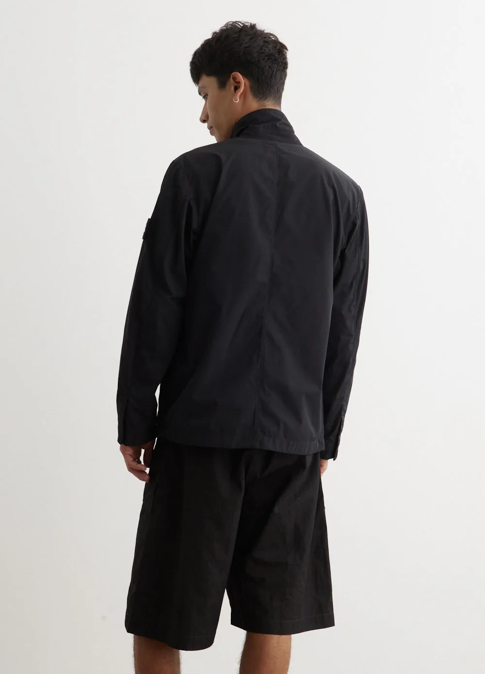 Micro Twill Snap Collar Blazer