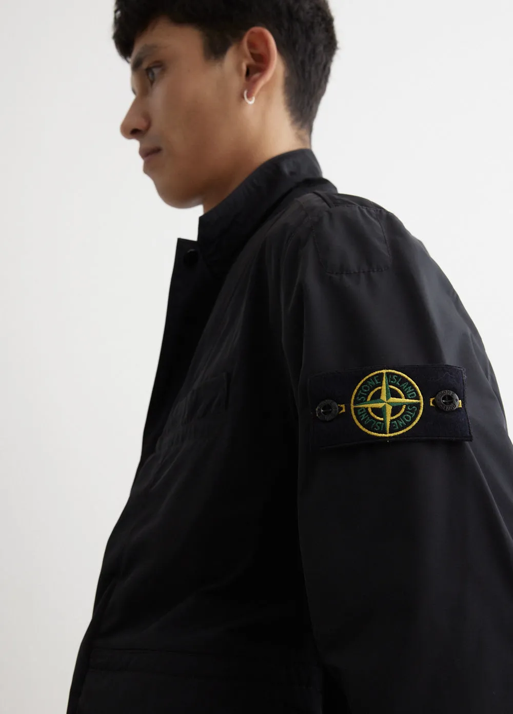 Micro Twill Snap Collar Blazer