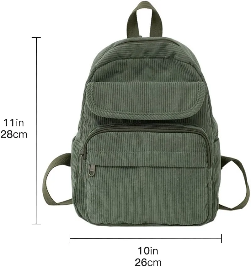 Mini Backpack for Women Small Backpack Purse Aesthetic Backpack Tiny Corduroy Backpack Light Weight (Beige)