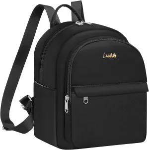 Mini Backpack for Women Teen Girls Fashion Solid Color Light Weight Waterproof Backpack Travel Fashion Purses Daily (Black)