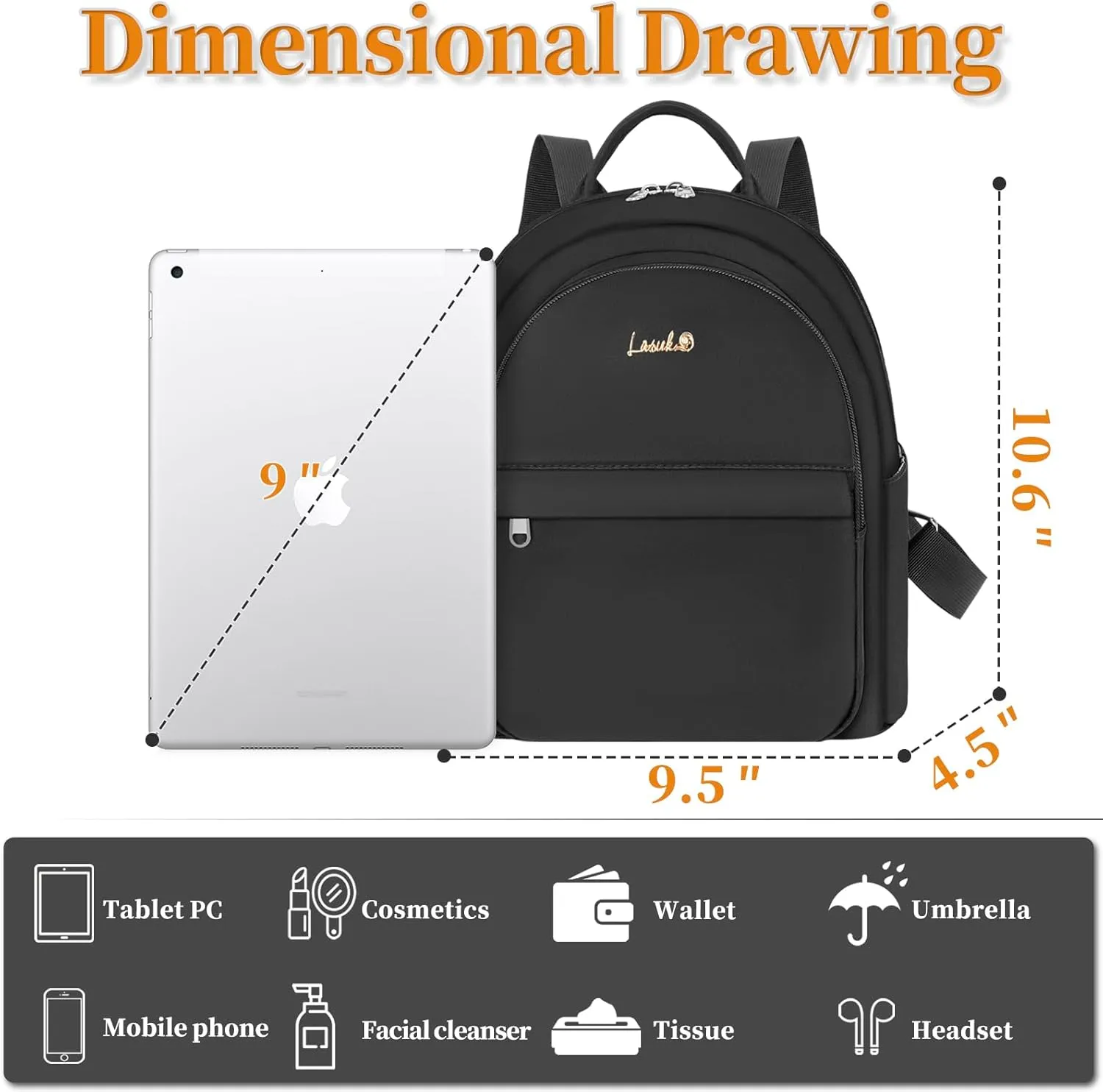 Mini Backpack for Women Teen Girls Fashion Solid Color Light Weight Waterproof Backpack Travel Fashion Purses Daily (Black)