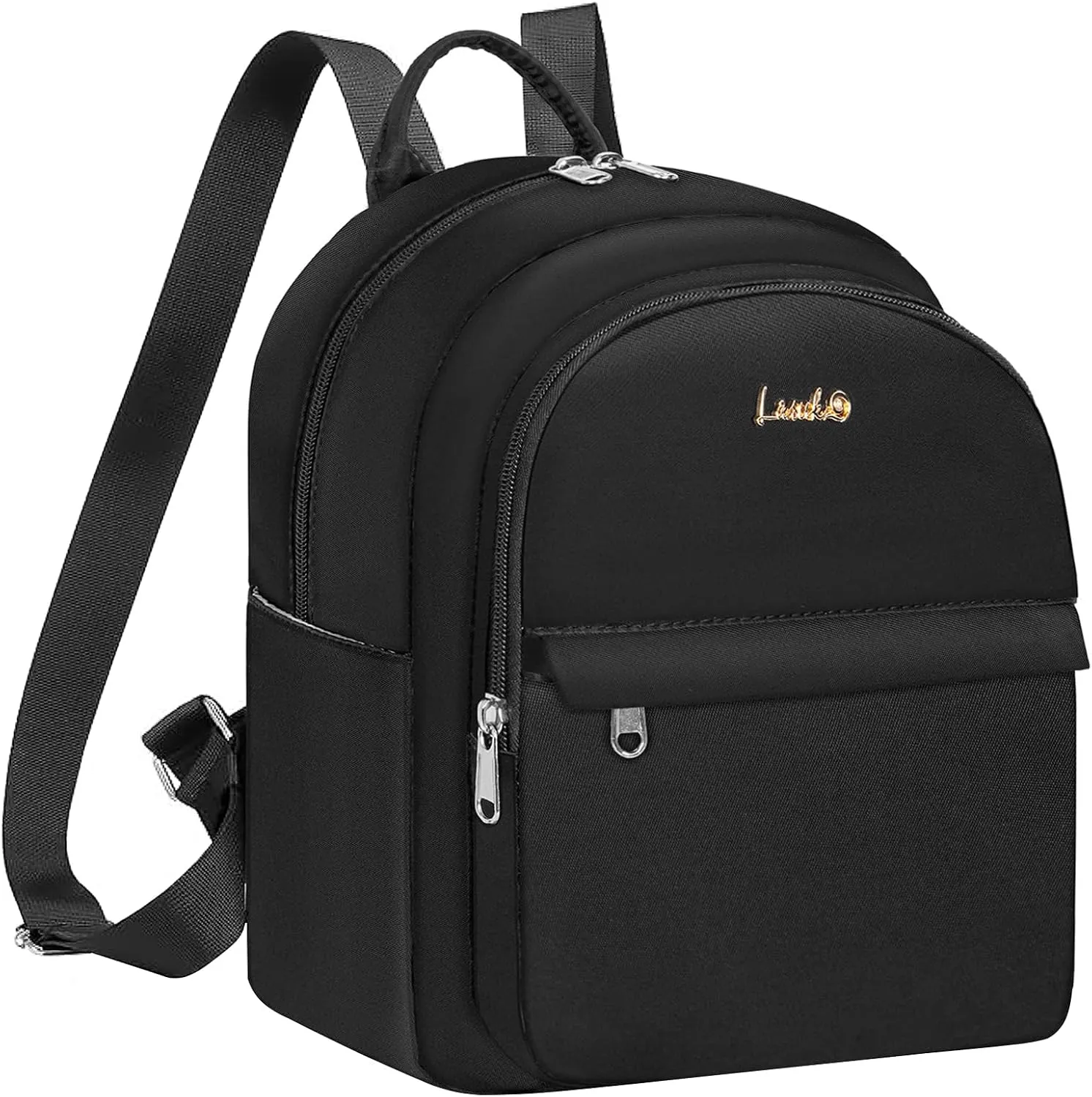 Mini Backpack for Women Teen Girls Fashion Solid Color Light Weight Waterproof Backpack Travel Fashion Purses Daily (Black)