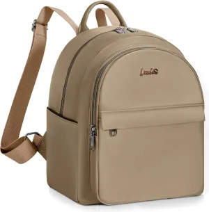 Mini Backpack for Women Teen Girls Fashion Solid Color Light Weight Waterproof Backpack Travel Fashion Purses Daily (Khaki)