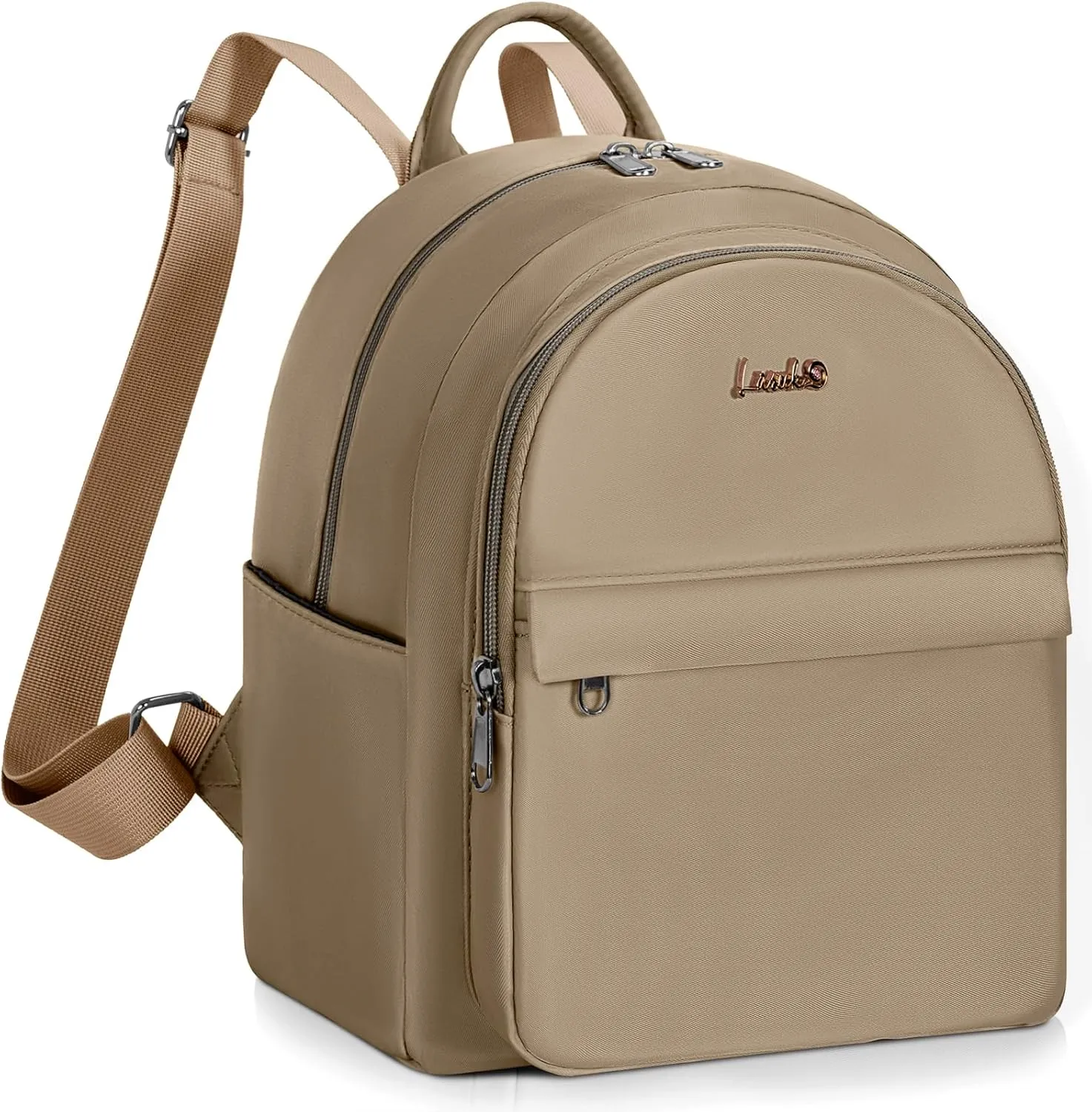 Mini Backpack for Women Teen Girls Fashion Solid Color Light Weight Waterproof Backpack Travel Fashion Purses Daily (Khaki)