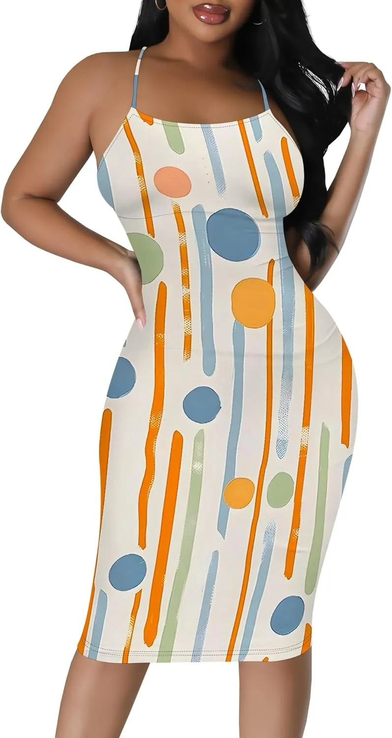 Mini Dress Sexy Bodycon Sundress for Women Summer Short Low Backless Spaghetti Strap Beach Boho Party Club Dresses