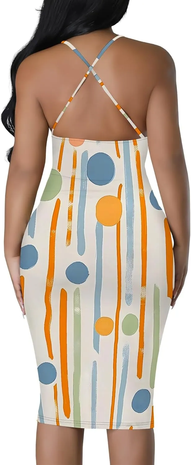 Mini Dress Sexy Bodycon Sundress for Women Summer Short Low Backless Spaghetti Strap Beach Boho Party Club Dresses