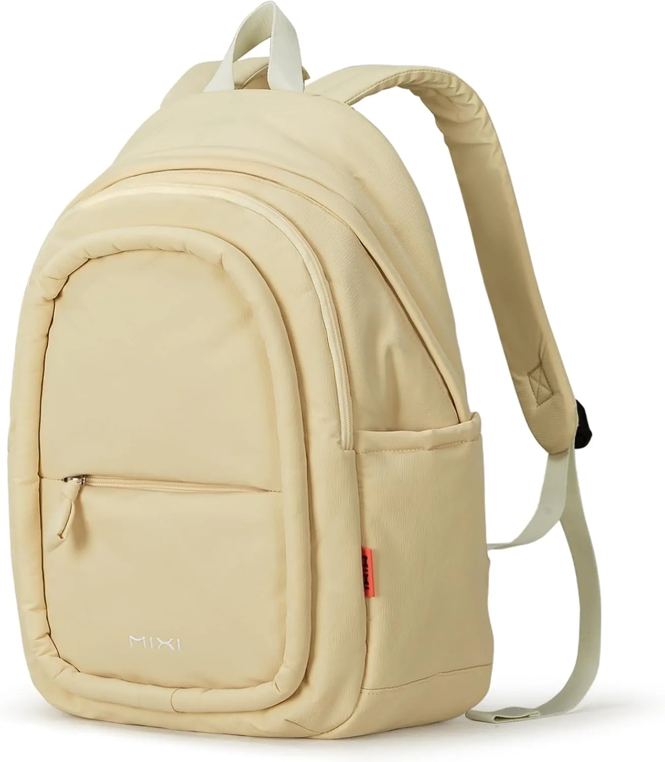 mixi Sweet Design Women Backpack Cute Book Bag with Shockproof 15.6" Laptop Pocket Casual Daily Light Weight, Creamy Yellow