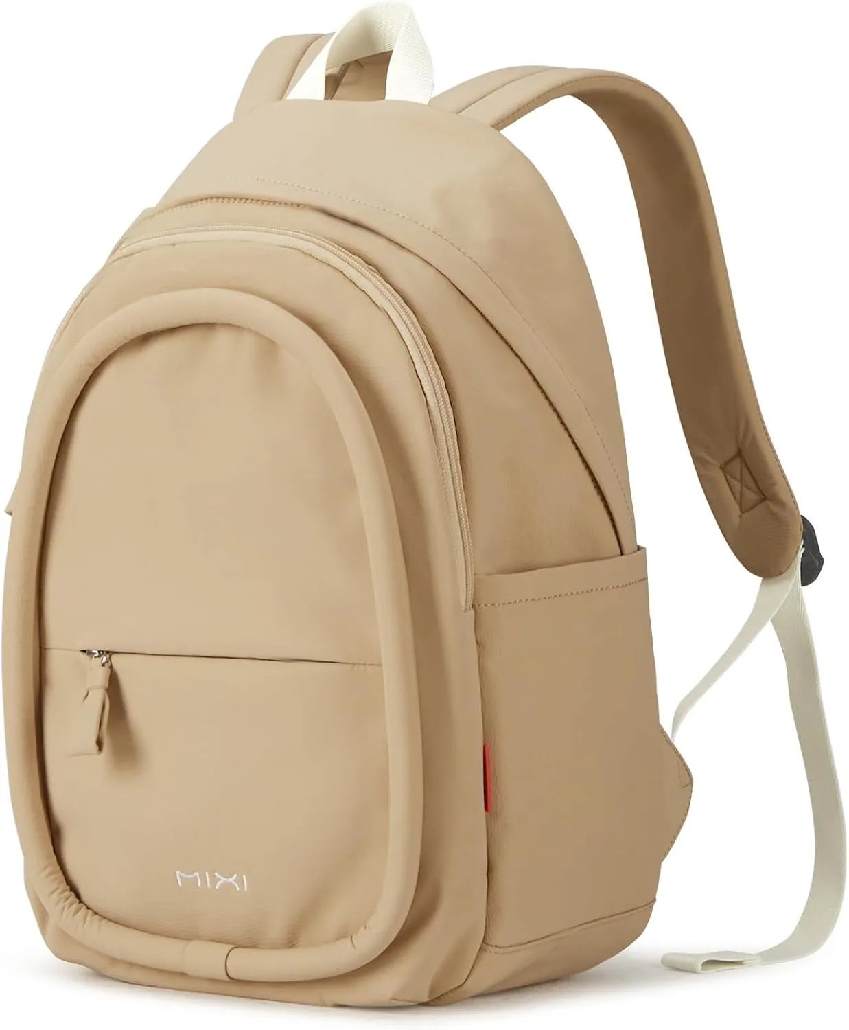 mixi Sweet Design Women Backpack Girls Cute Book Bag with Shockproof 15.6" Laptop Pocket Casual Daily Light Weight, Milky Apricot