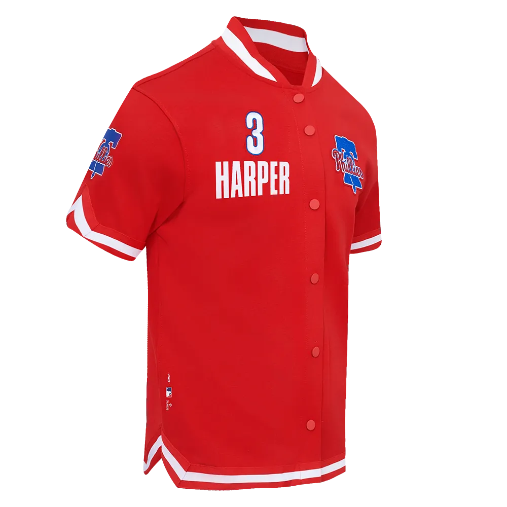 MLB PHILADELPHIA PHILLIES BRYCE HARPER #3 CLASSIC WARM UP JACKET (RED)