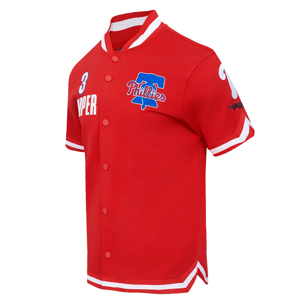 MLB PHILADELPHIA PHILLIES BRYCE HARPER #3 CLASSIC WARM UP JACKET (RED)