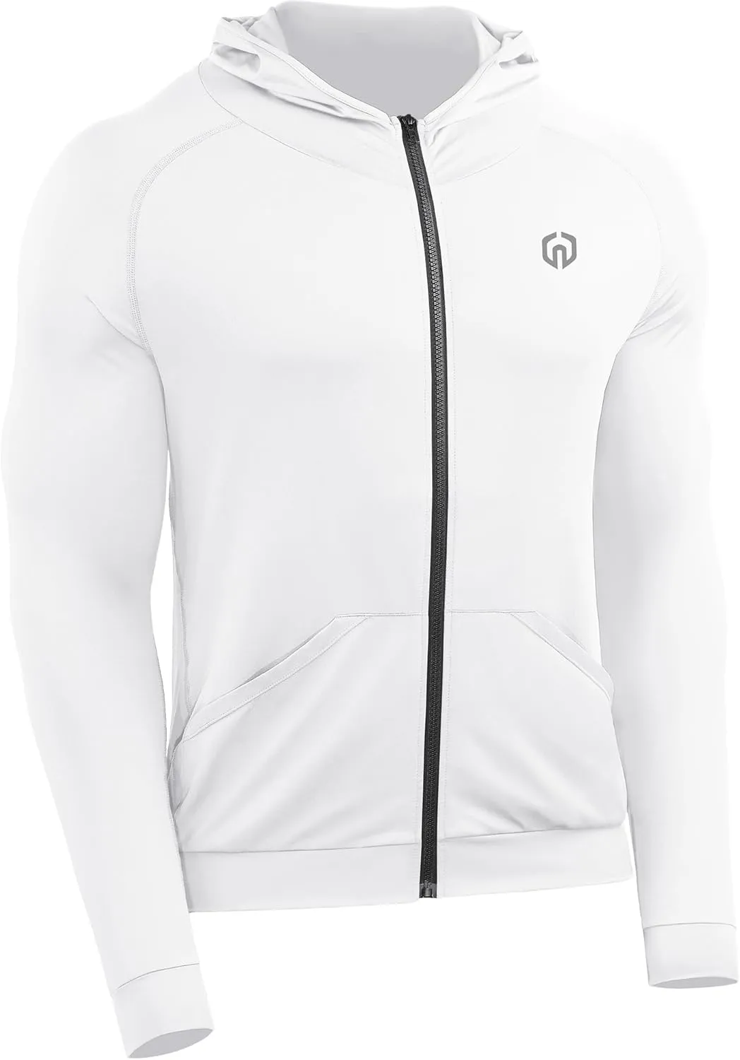 NELEUS Men's Full-Zip Athletic Jacket with Hoodies Workout Long Sleeve Fishing Hiking Performance Shirt