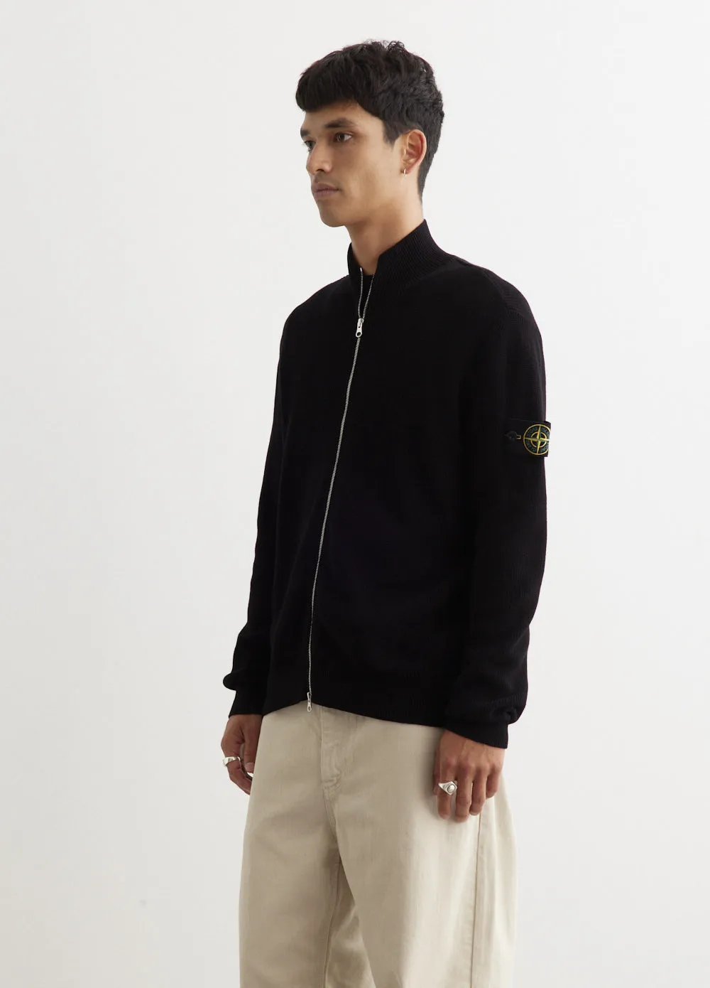 Organic Cotton Rib Zip Knit