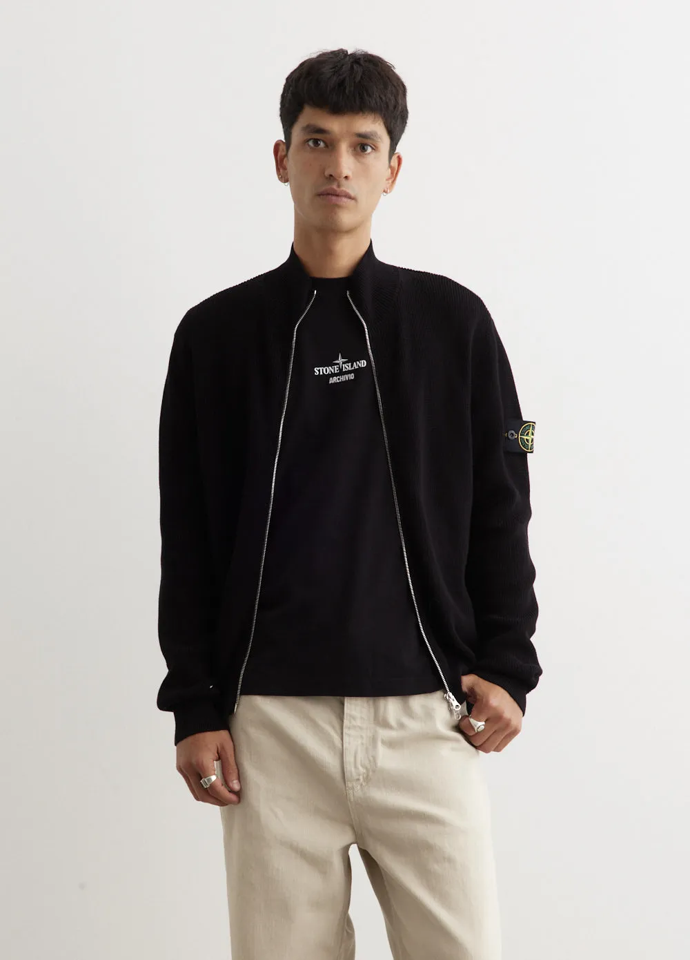 Organic Cotton Rib Zip Knit