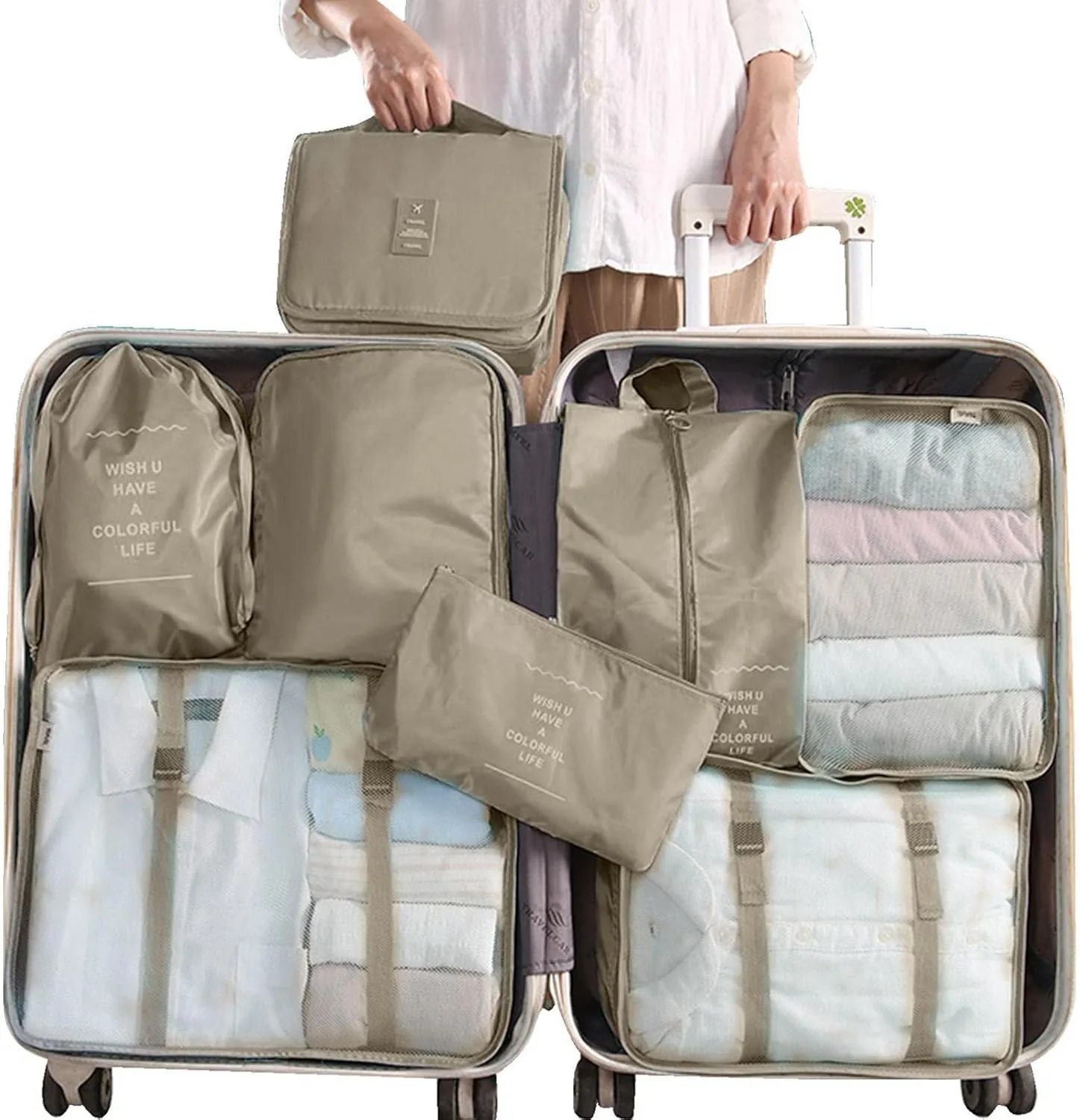 Packing Organizers, Travel Packing Cubes, Compression Packing Cubes for Suitcases, Light Weight Packing Cubes for Suitcases, 6 Set Compression Packing Cubes for Travel.
