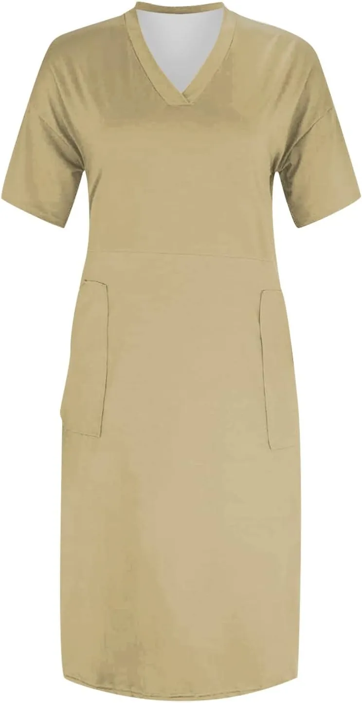 Plus Size Dresses for Curvy Women 2025 Summer Casual Short Sleeve Tshirt Dress with Pockets Beach Vacation Outfits