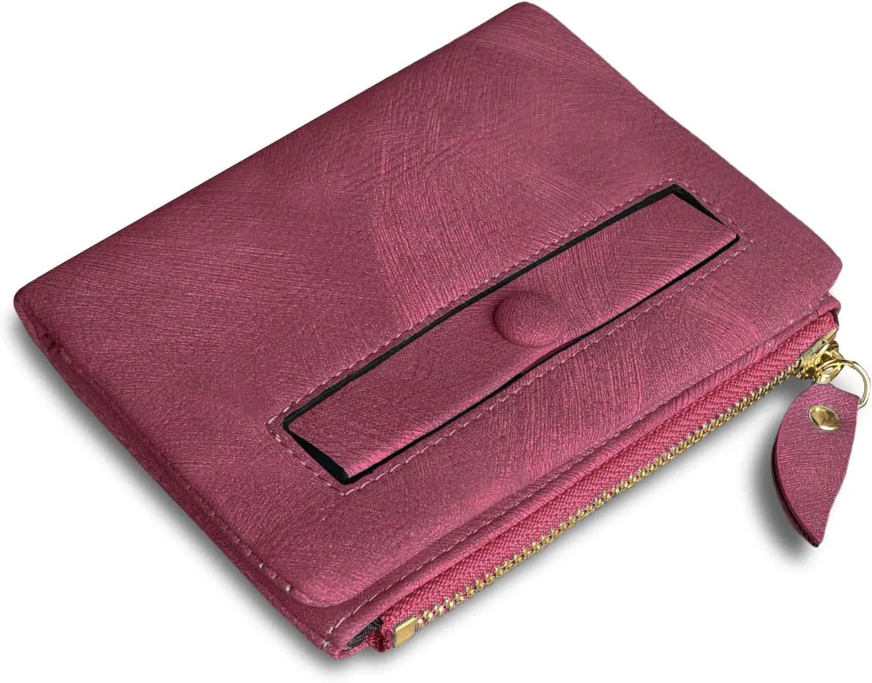 PofeeXIO Womens Wallets Small Rfid Ladies Bifold Wallet With Zipper Coin Pocket,Mini Purse Soft Compact Thin (wine Red)
