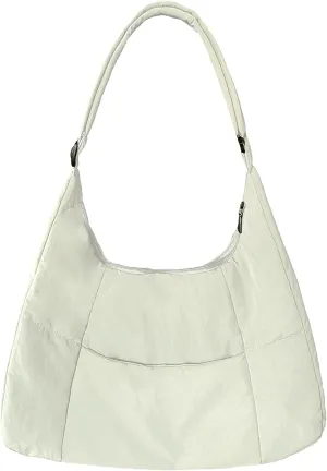 Puffer Crescent Shoulder Bag Women Nylon Light Weight Crossbody Purse Large Hobo Bag Puffy Tote Bag Handbag